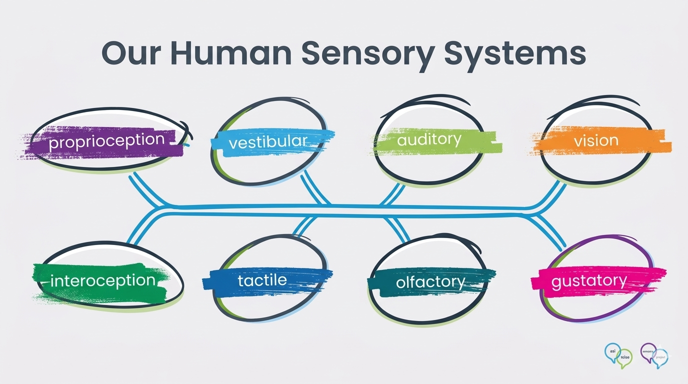 Diagram of human sensory systems.